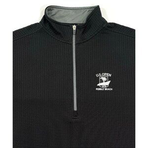 Straight Down Mens Waffle Knit 1/4 Zip Size Medium US Open Golf Pebble Beach